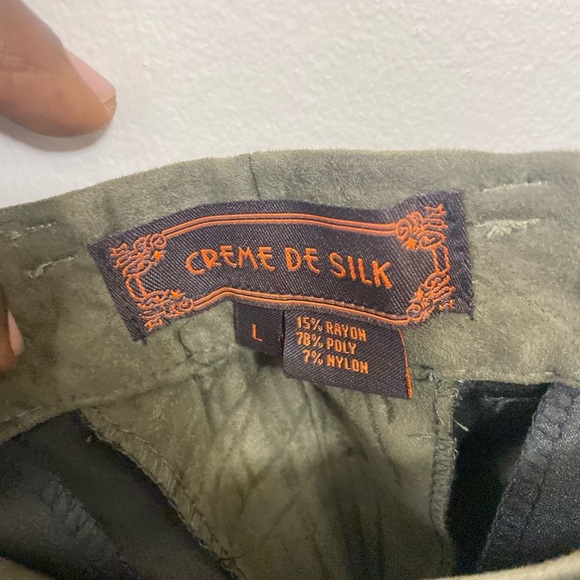 New Vintage CREME DE SILK Olive Green Poly & rayon Mix Pant Mens Size L Waist 36 - Picture 11 of 12